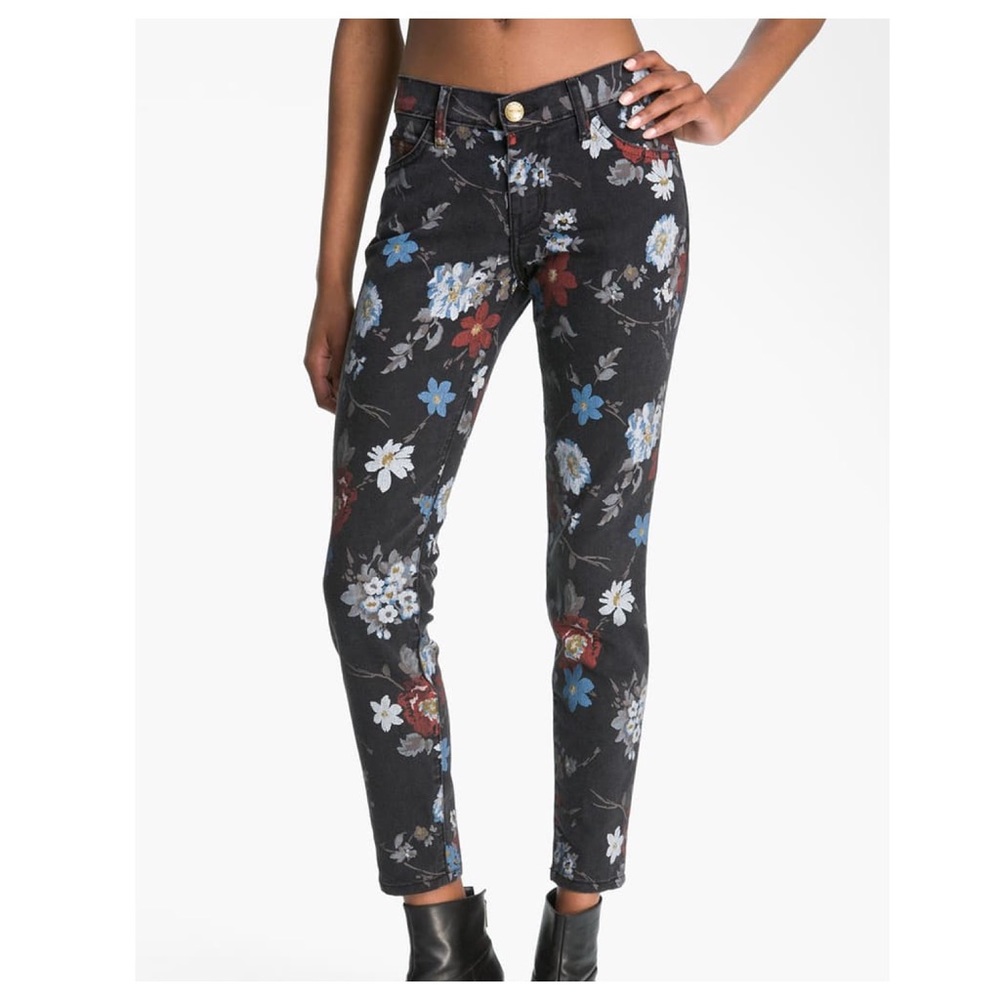 Current/Elliott Floral Black Wildflower Jeans - 24